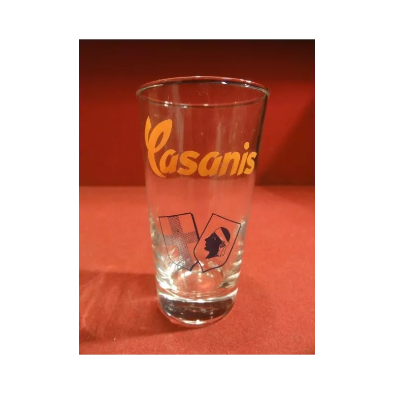 1 MINI VERRE CASANIS  ECRITURE  ORANGE