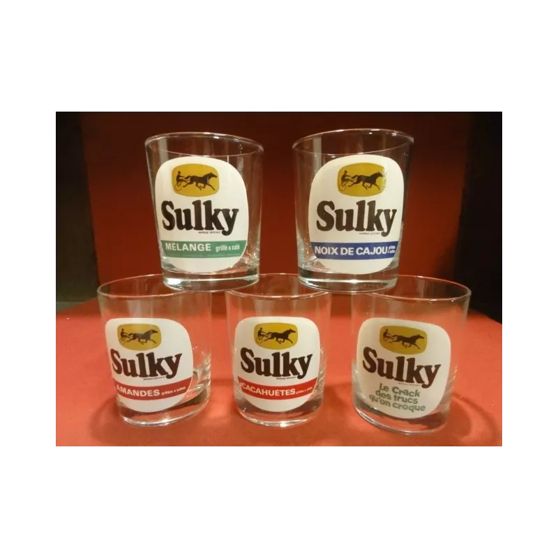 5 VERRES SULKY  VERRES A WHISKY 