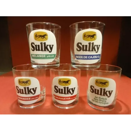 5 VERRES SULKY  VERRES A WHISKY 