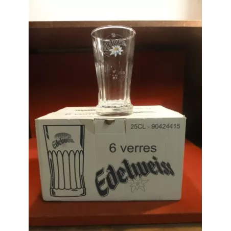 6 VERRES EDELWEISS  25CL HT 14,50CM