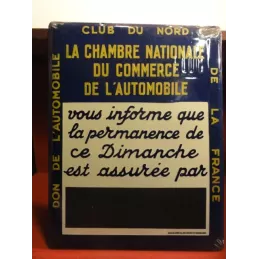 PLAQUE EMAILLEE DON DE L'AUTOMOBILE CLUB DU NORD