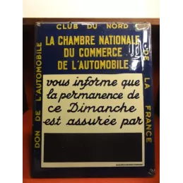 PLAQUE EMAILLEE DON DE L'AUTOMOBILE CLUB DU NORD