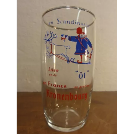 1 VERRE KRONENBOURG 20CL EN   SCANDINAVIE BIERE SE DIT OL