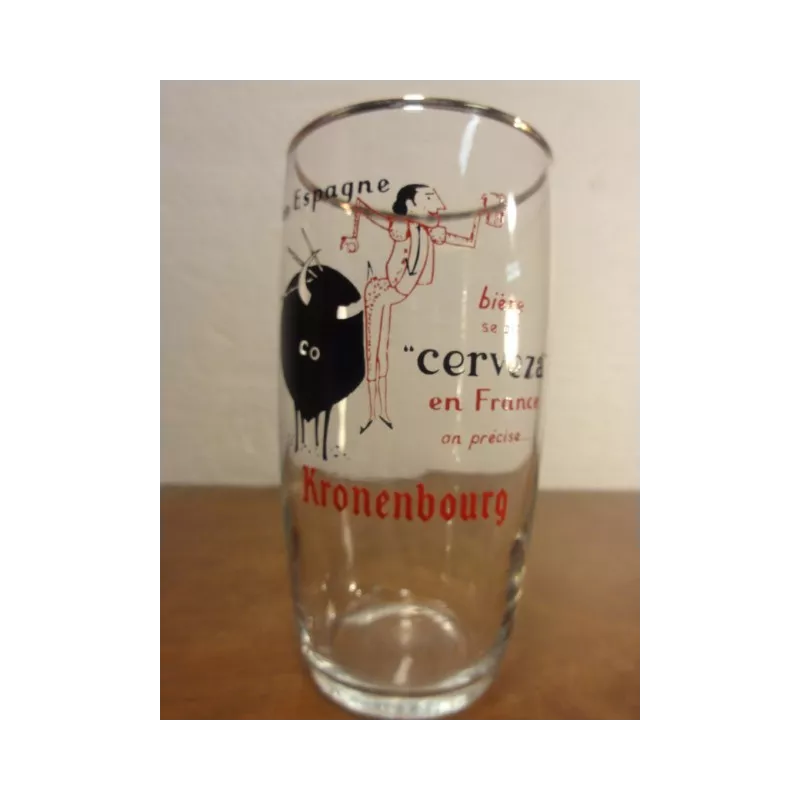 1 VERRE  KRONENBOURG 20CL  EN ESPAGNE BIERE SE DIT CERVEZA