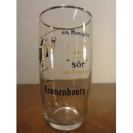 1 VERRE KRONENBOURG 20 CL  EN HONGRIE BIERE SE DIT SOR