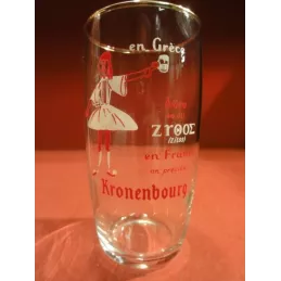 1 VERRE KRONENBOURG 20 CL  EN GRECE BIERE SE DIT ZITOS