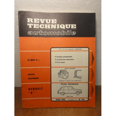 1 REVUE TECHNIQUE RENAULT 6 AVRIL 1969