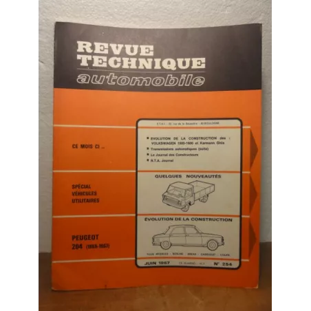 1 REVUE TECHNIQUE PEUGEOT 204 JUIN 1967